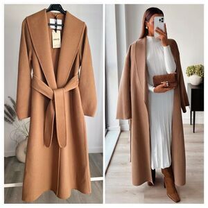 Iconic Mango 76% Wool Handmade Belted Coat Old Money